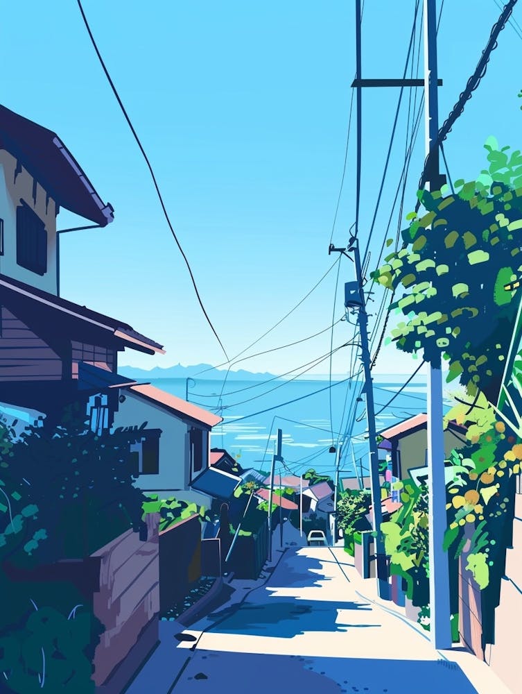 Kamakura Japan 2 Colourful Illustration