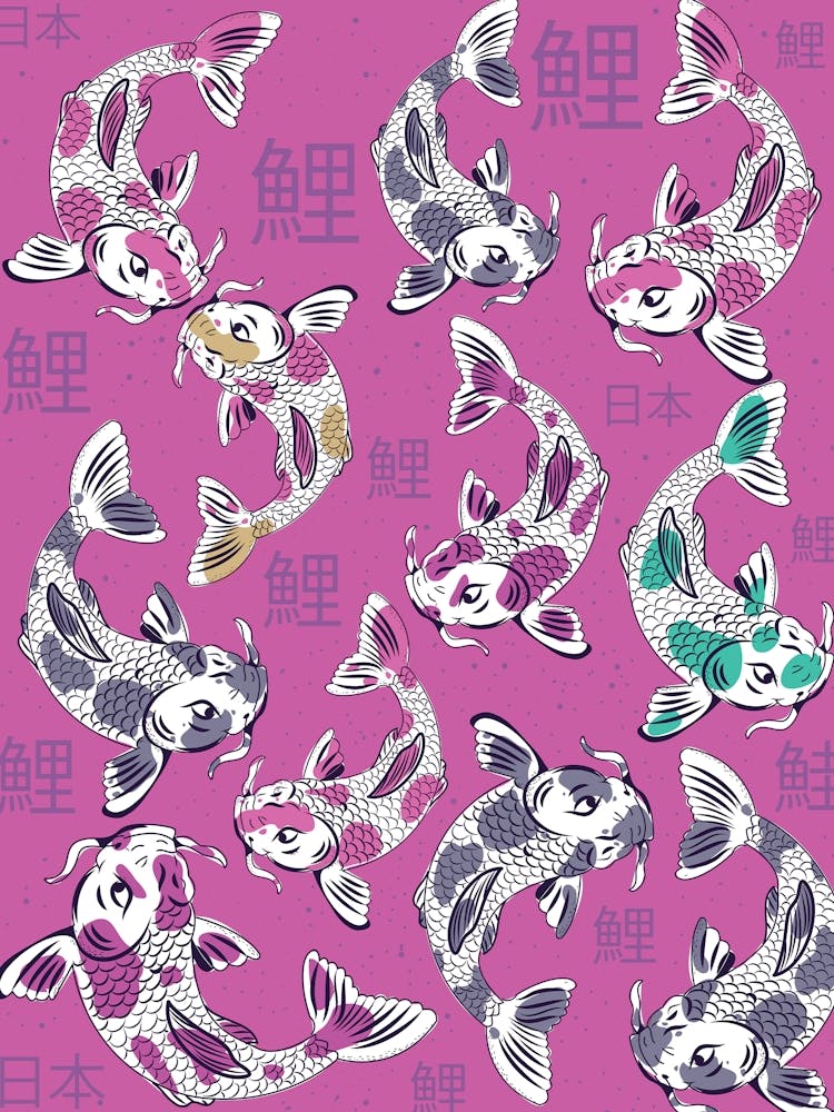 Chinese Koi Fish Illustration