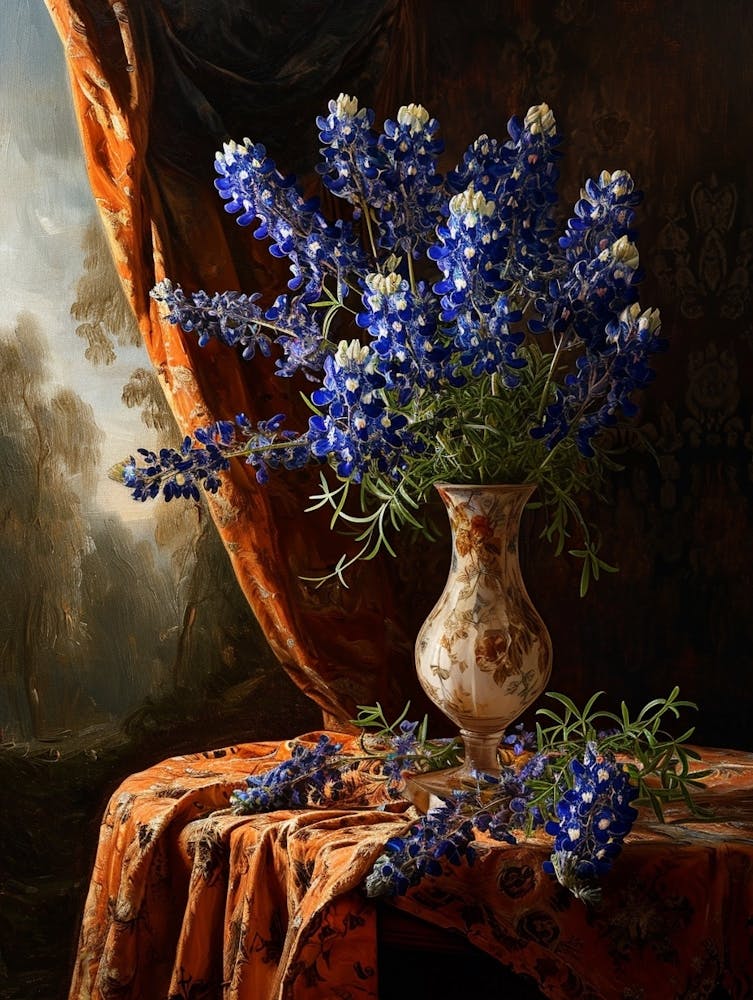 Baroque Floral Still Life Bluebonnet 3