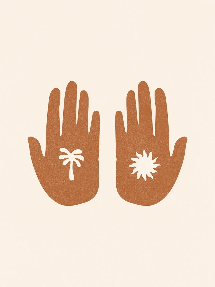 Boho Hand Printable Boho Hand Print Boho Prints Taupe Boho Wall Art Digital Print Download