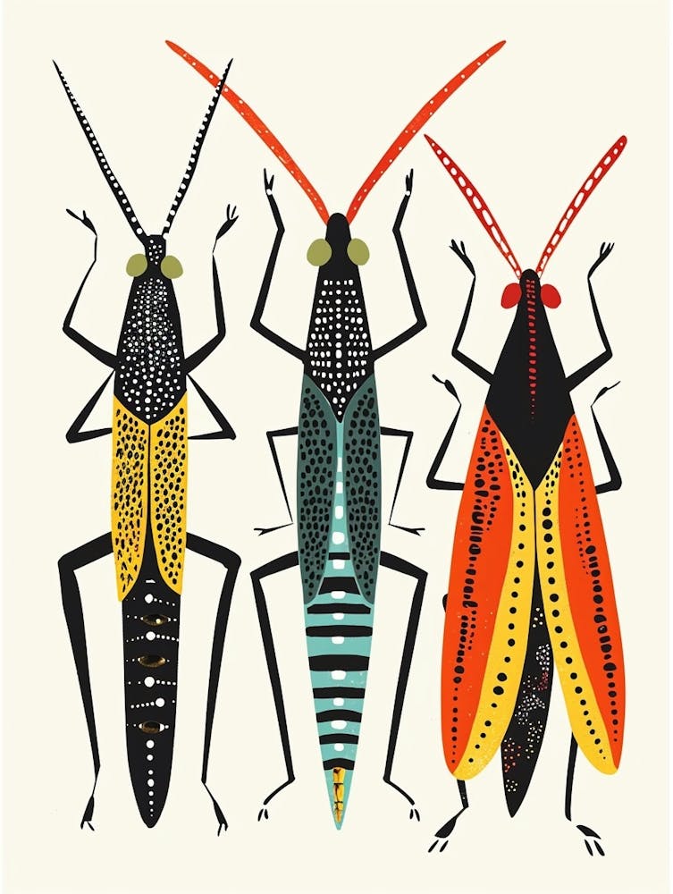 Colourful Insect Illustration Cricket 4