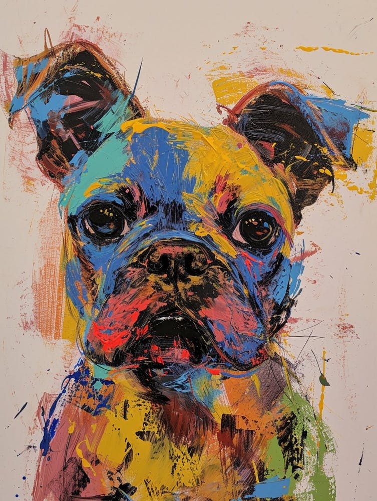 British Bulldog Acrylic Painting 3