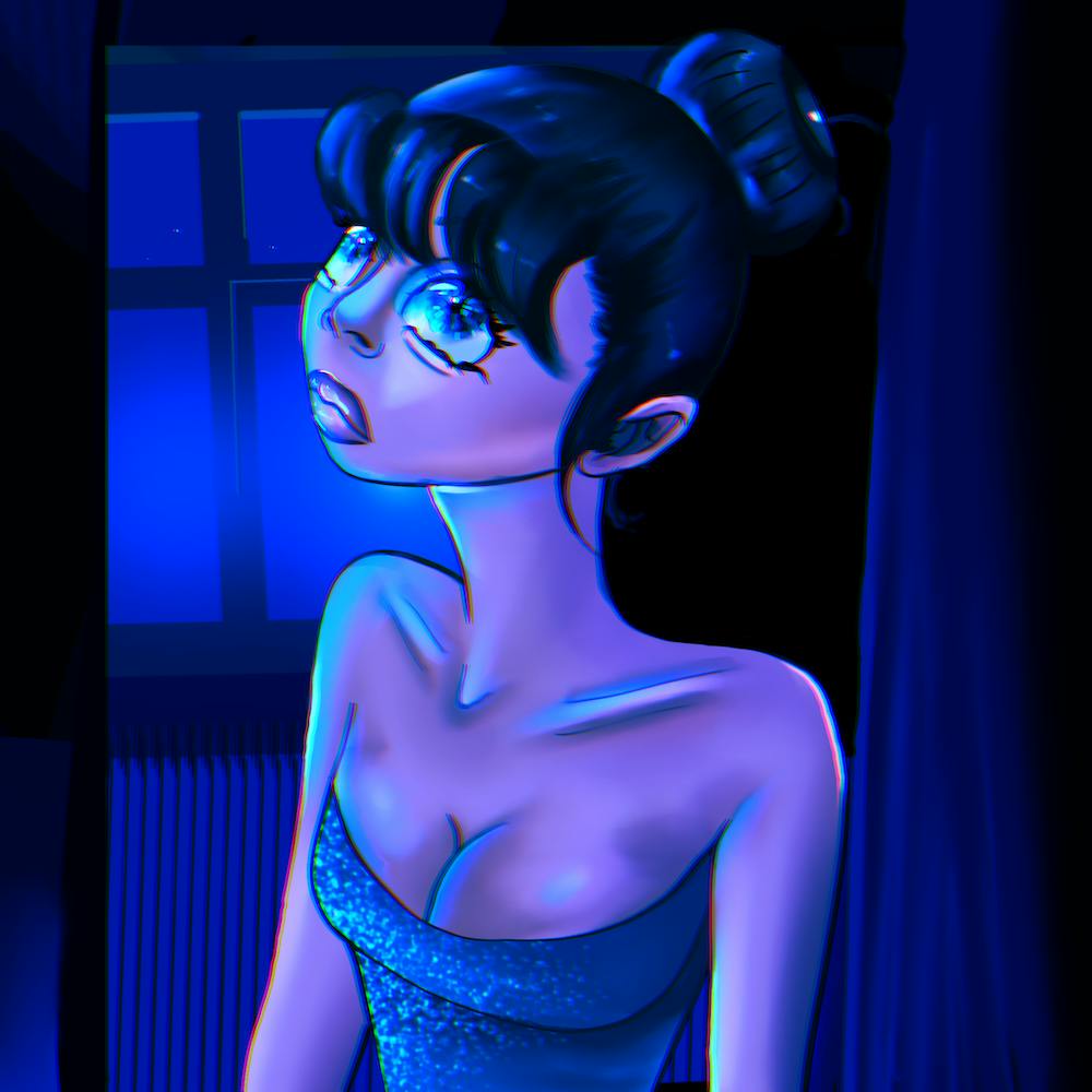 Girl In A Blue Dress