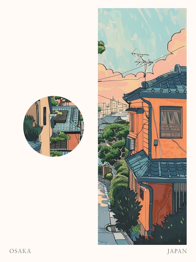 Osaka Japan 1 Cut Out Travel Poster