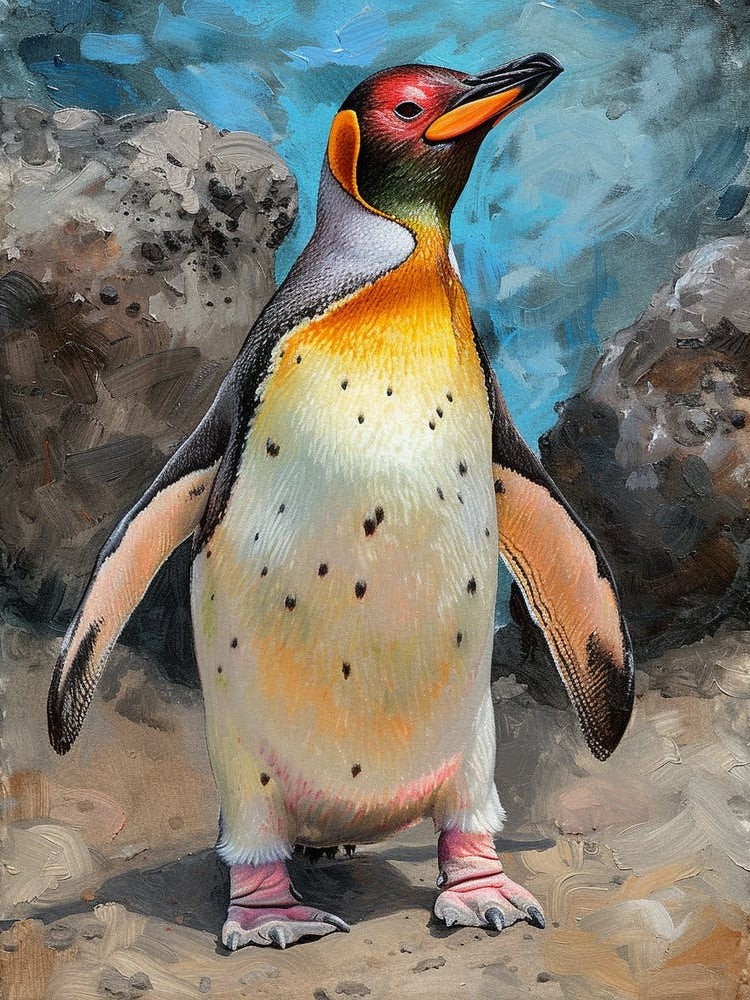 Galapagos Penguin Volunteer Point Colour Block Painting 2