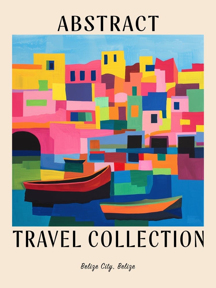 Abstract Travel Collection Poster Belize City Belize 4