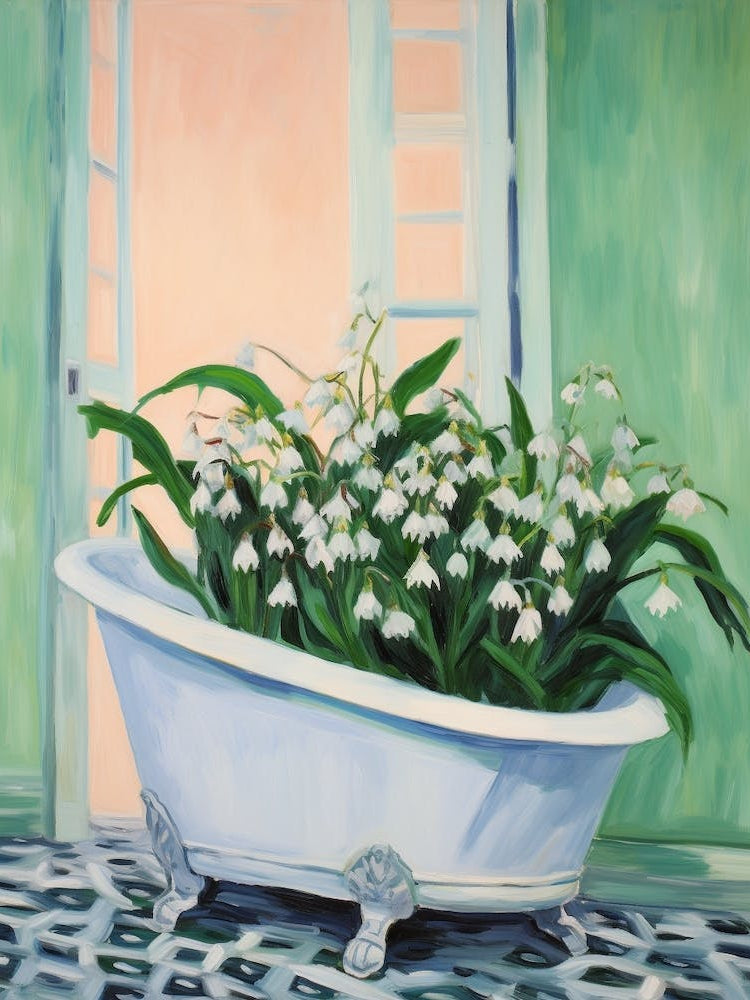 A Bathtube Full Lily Of The Valley In A Bathroom 2