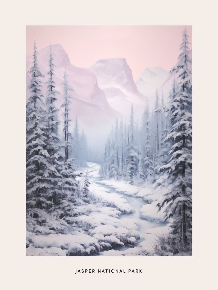 Dreamy Winter National Park Poster  Jasper National Park Canada 4