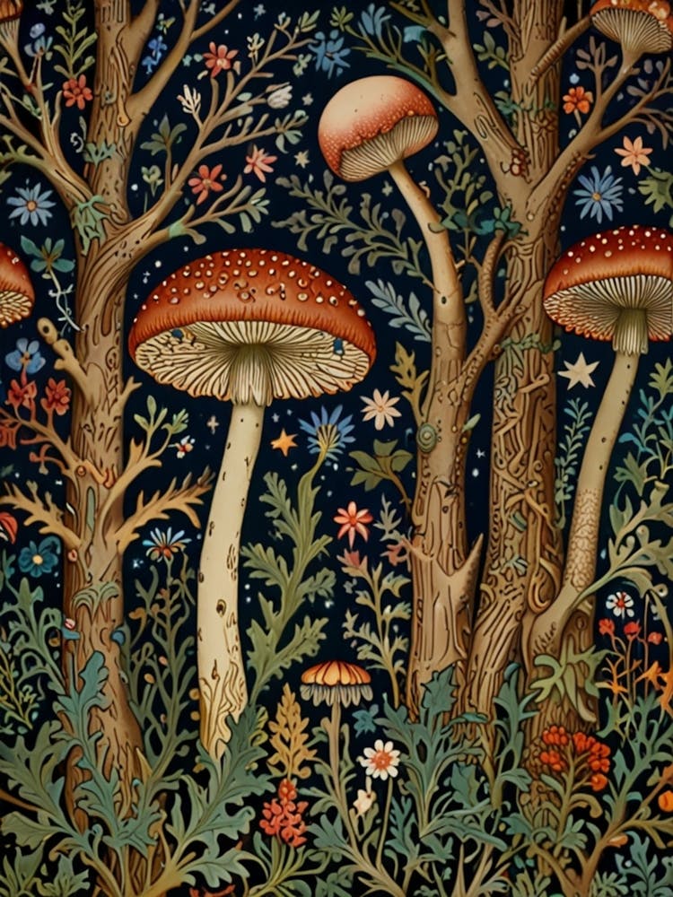 William Morris Mushrooms In The Forest 4