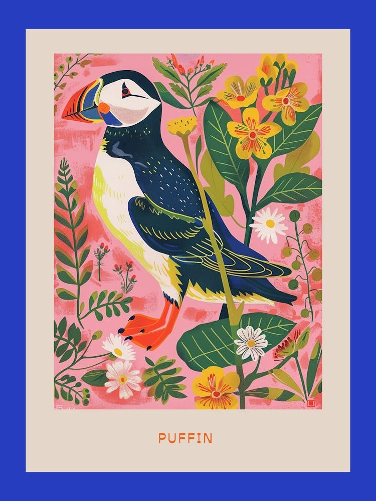 Spring Birds Poster Puffin 4