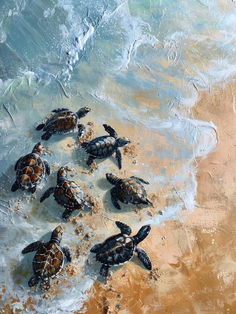 Baby Turtles Making Their Way To The Ocean 2