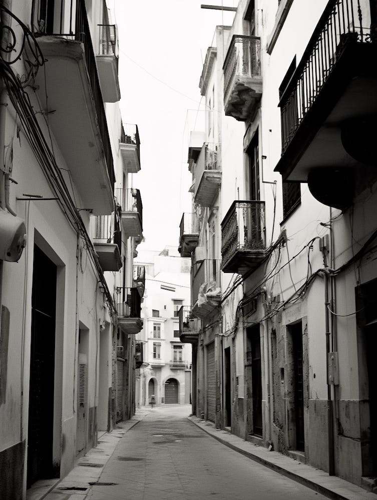 Cadiz, Spain, Black And White Old Photo 2