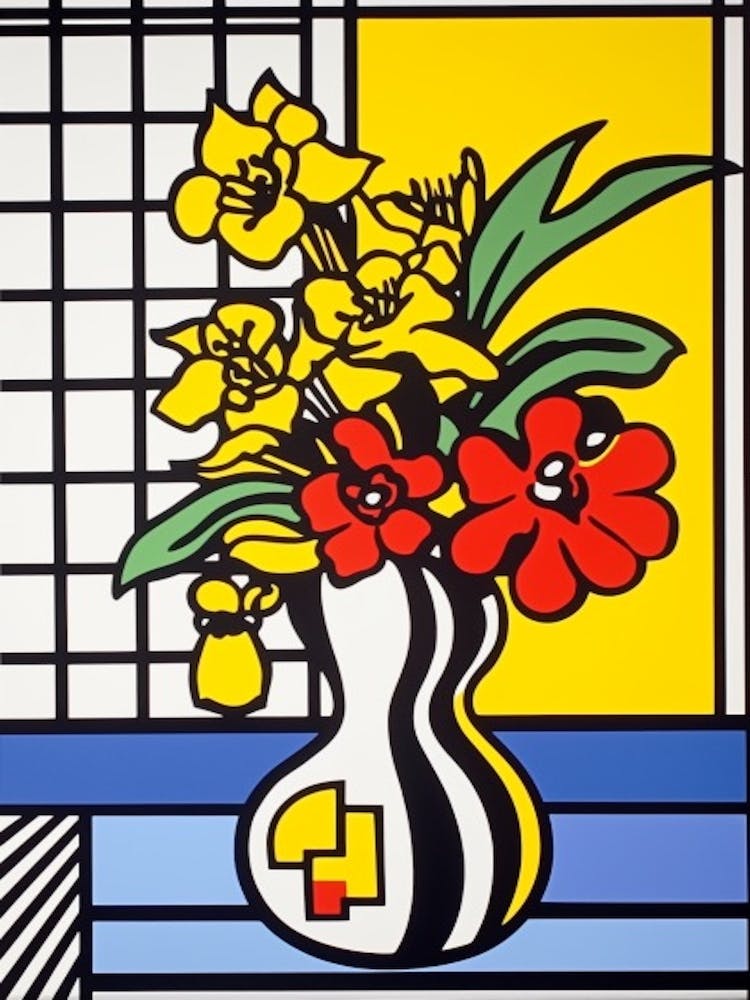 Freesia Flower Still Life  2 Pop Art Style