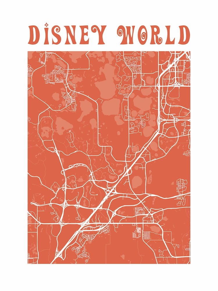 Disney World Florida Map Poster 1