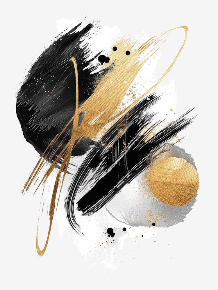 Abstract Black And Gold Painting 58