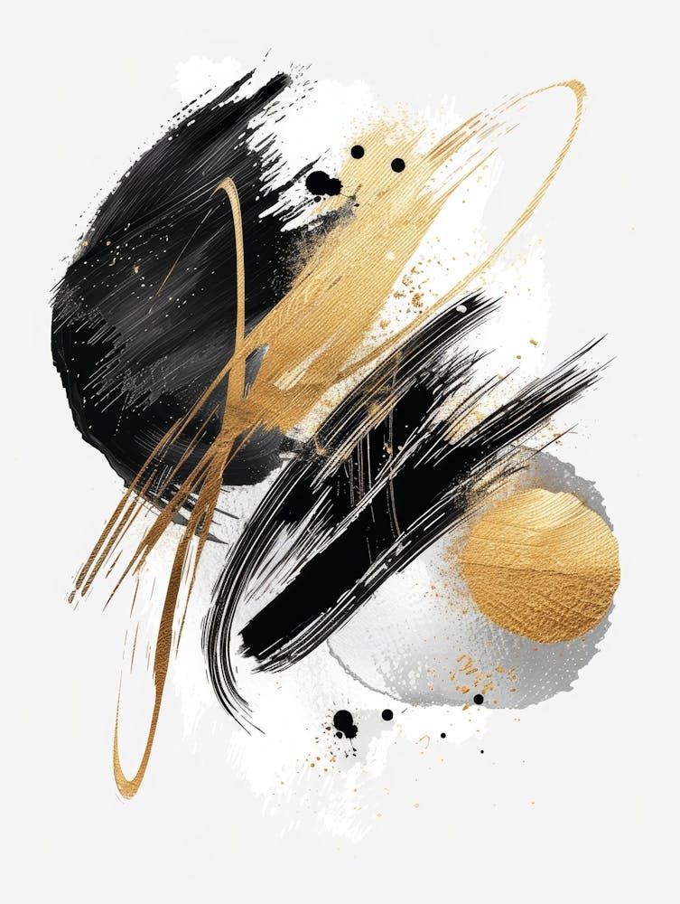Abstract Black And Gold Painting 58