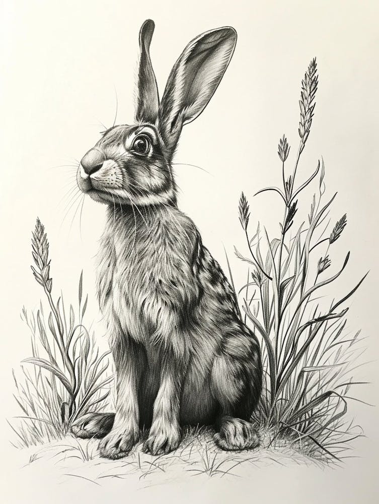 Polish Rex Rabbit Drawing 3