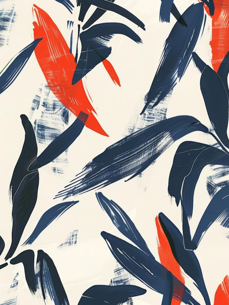 Blue And Orange Leaves 3