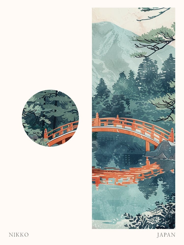 Nikko Japan 6 Cut Out Travel Poster