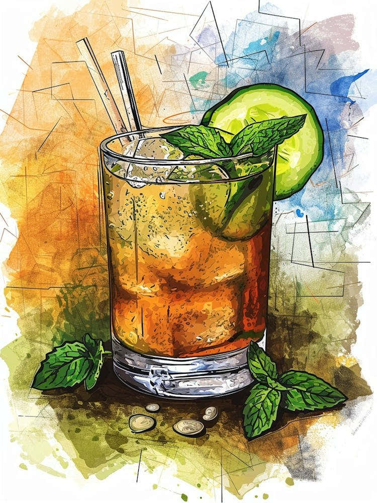 Moscow Mule Watercolour Illustration 1