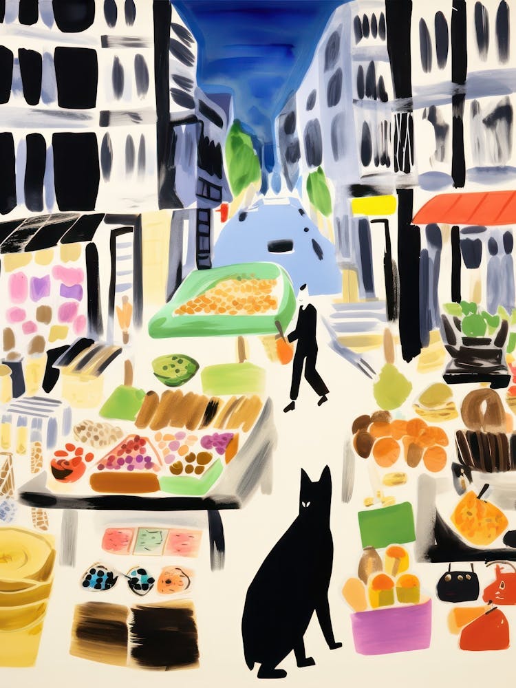 The Food Market In New York 2 Illustration