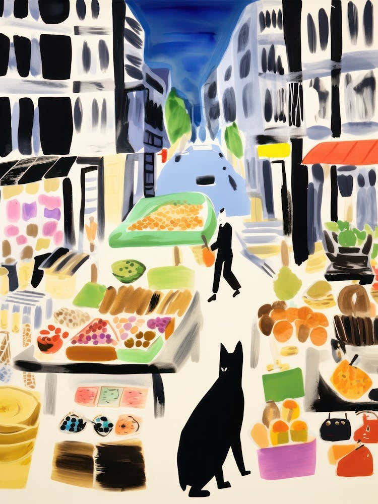 The Food Market In New York 2 Illustration
