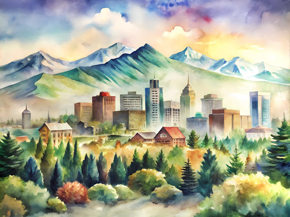Boise Idaho Eine Vintage-Szene