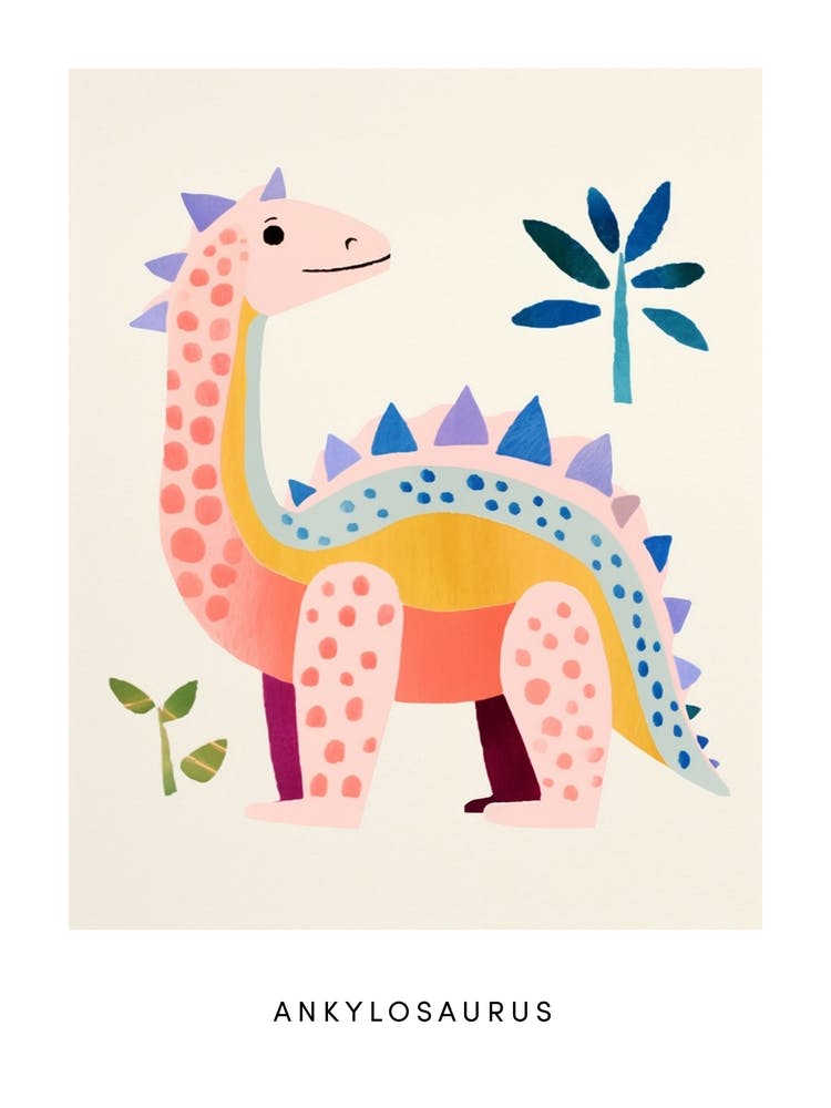 Nursery Dinosaur Art Ankylosaurus 7 Poster
