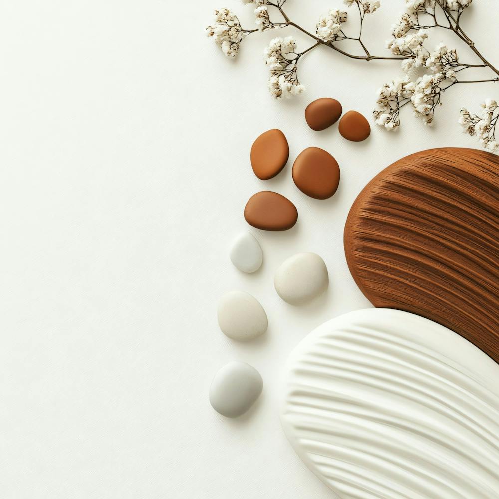 White Pebbles On White Background