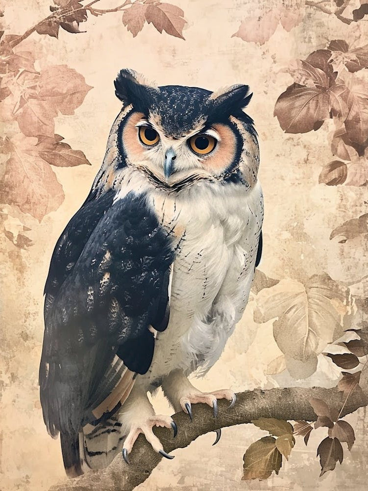 Philipine Eagle Owl Japanese Painting 4