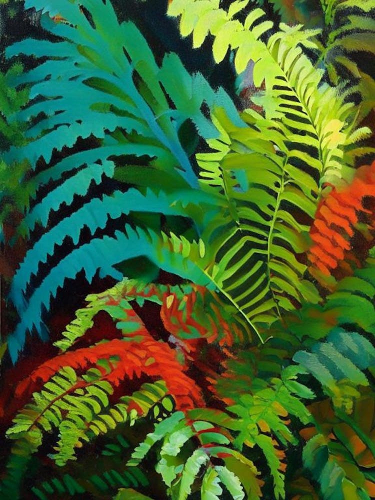 Japanese Painted Fern 1  Cézanne Style