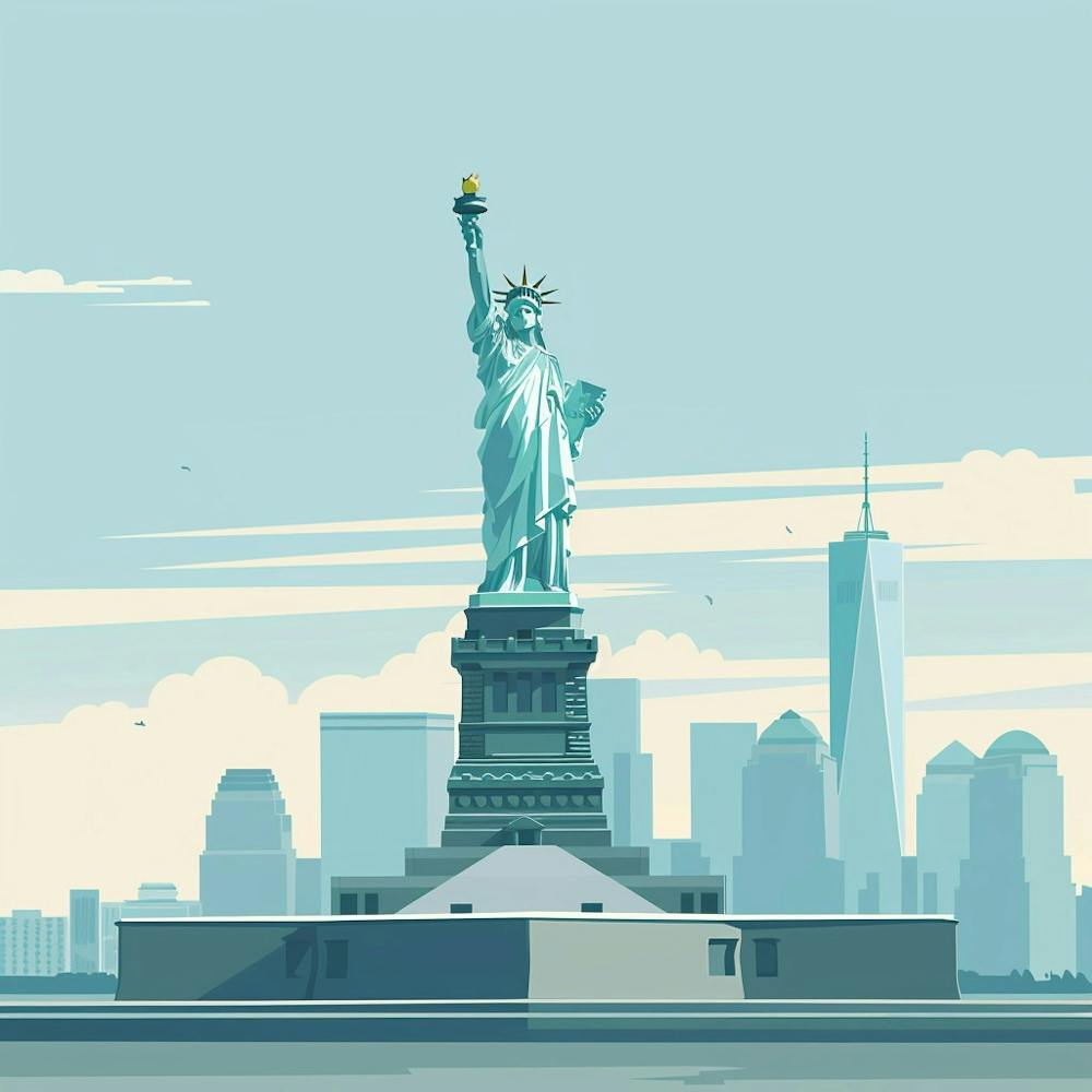 A Statue Of Liberty In New York Minimal Illustra 1719922963 2