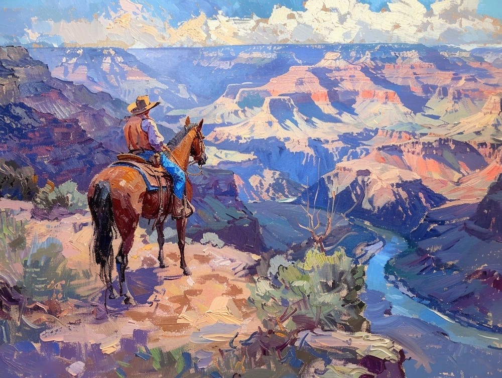 Cowboy In Grand Canyon Arizona 1