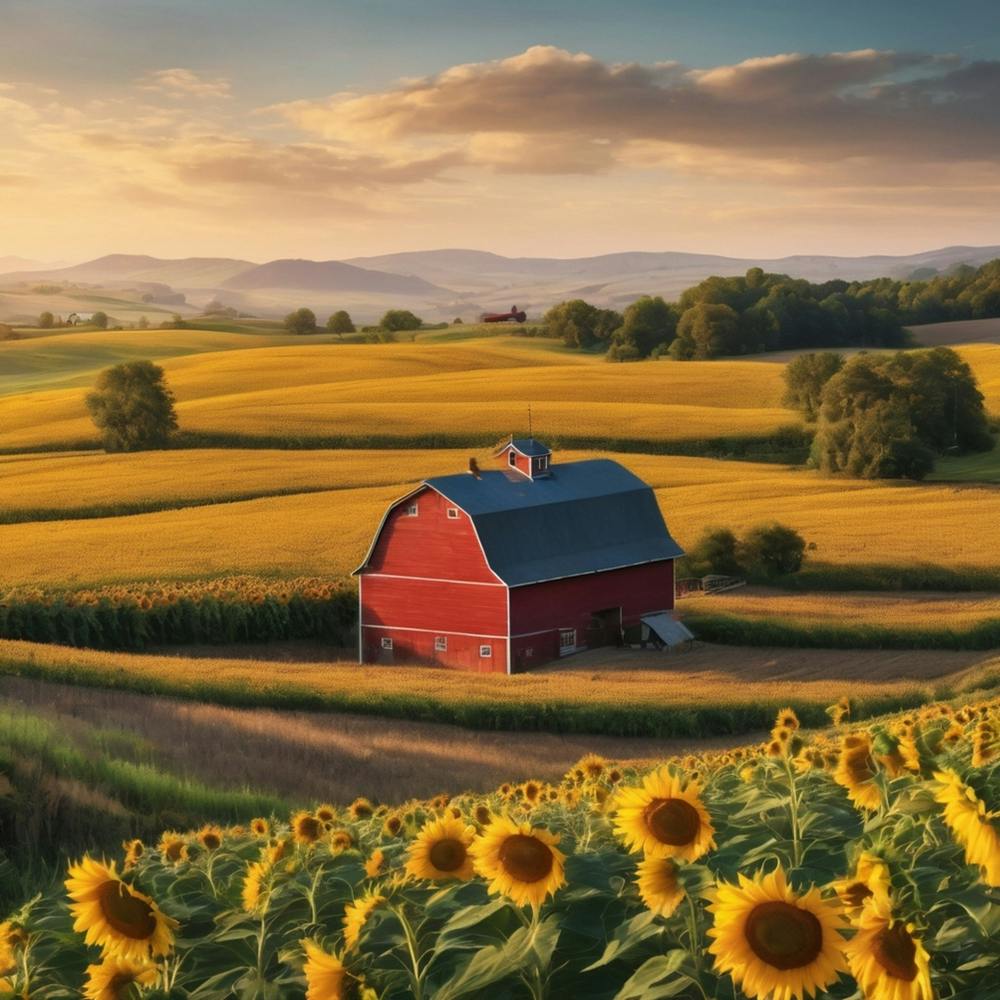 Sunset At The Farm