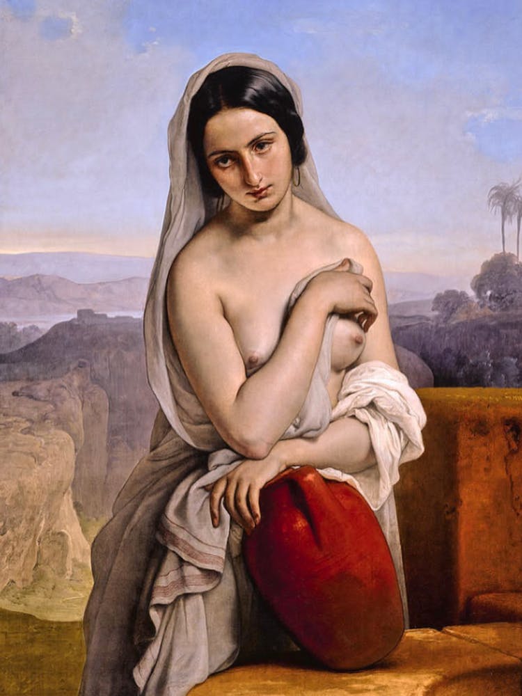 Woman With A Red Bag