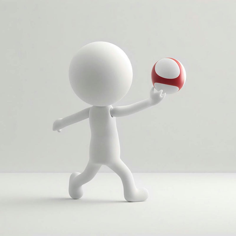 3d Character Holding A Ball