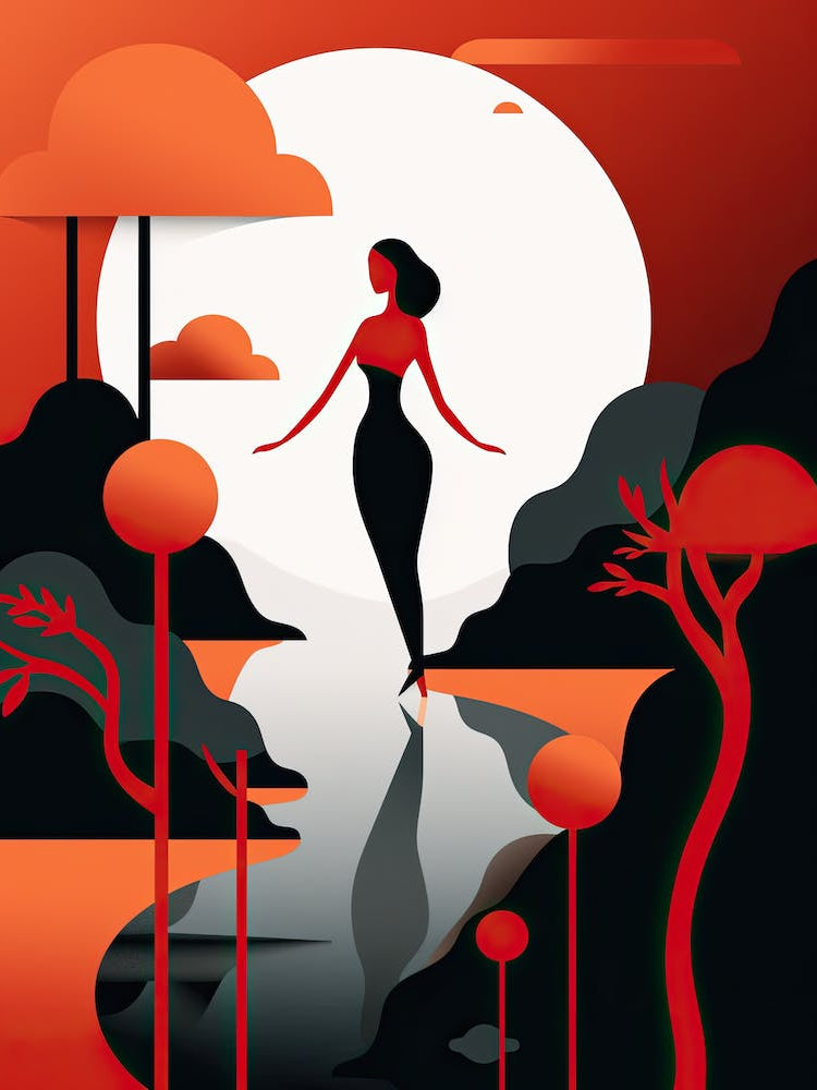 Unveiled Rhythms: Minimalist Woman's Expression