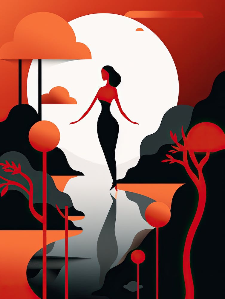 Unveiled Rhythms: Minimalist Woman's Expression