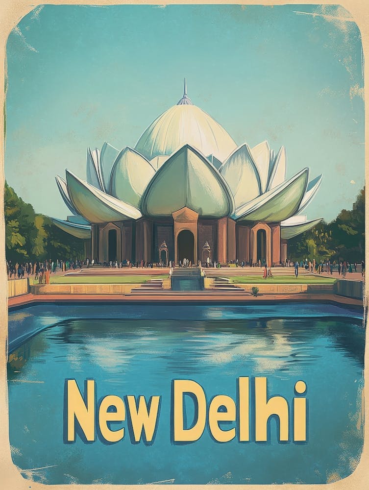 Aihrgdesign A 1970s Inspired Travel Poster For New Delhi 3