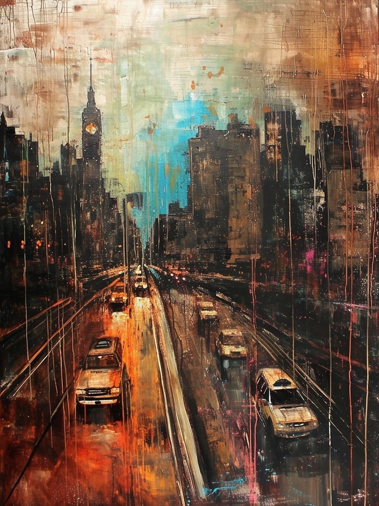 Kitsch Cityscape Paint Dripping 3