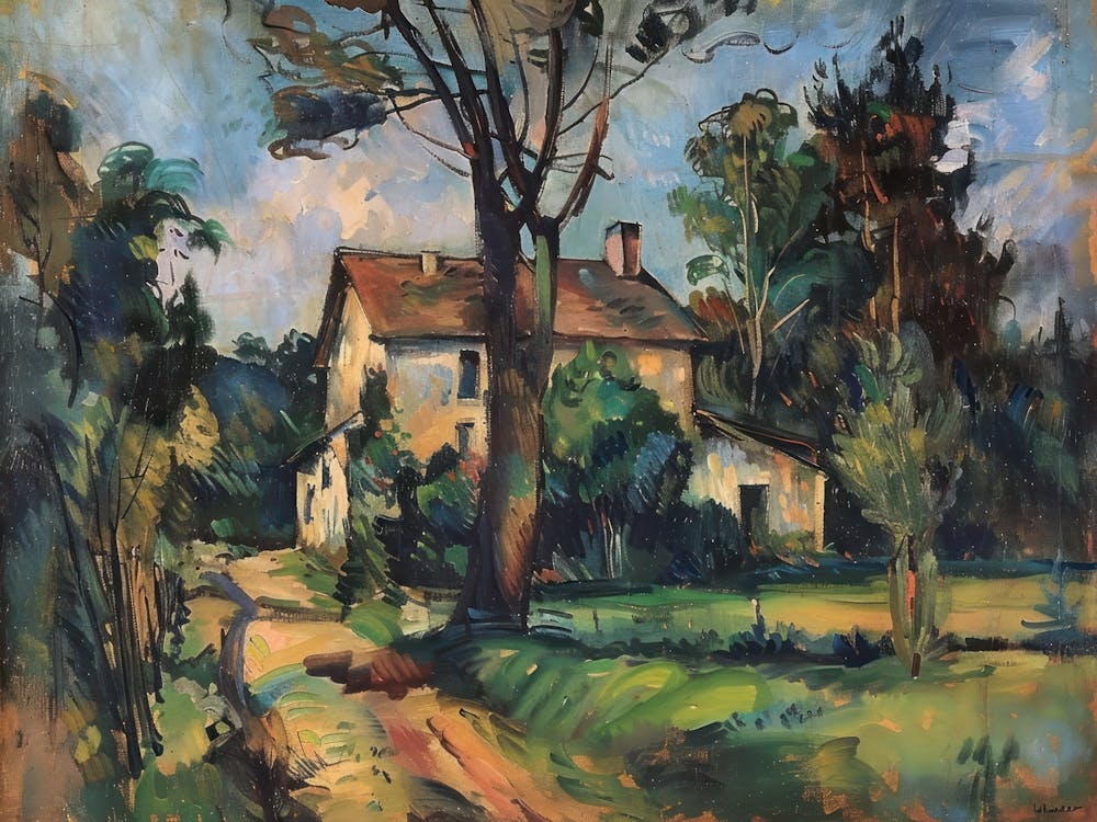 Morning View Painting Inspired By Paul Cezanne