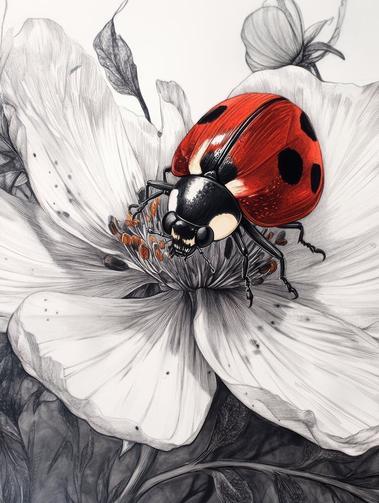 Ladybug On A Flower 1