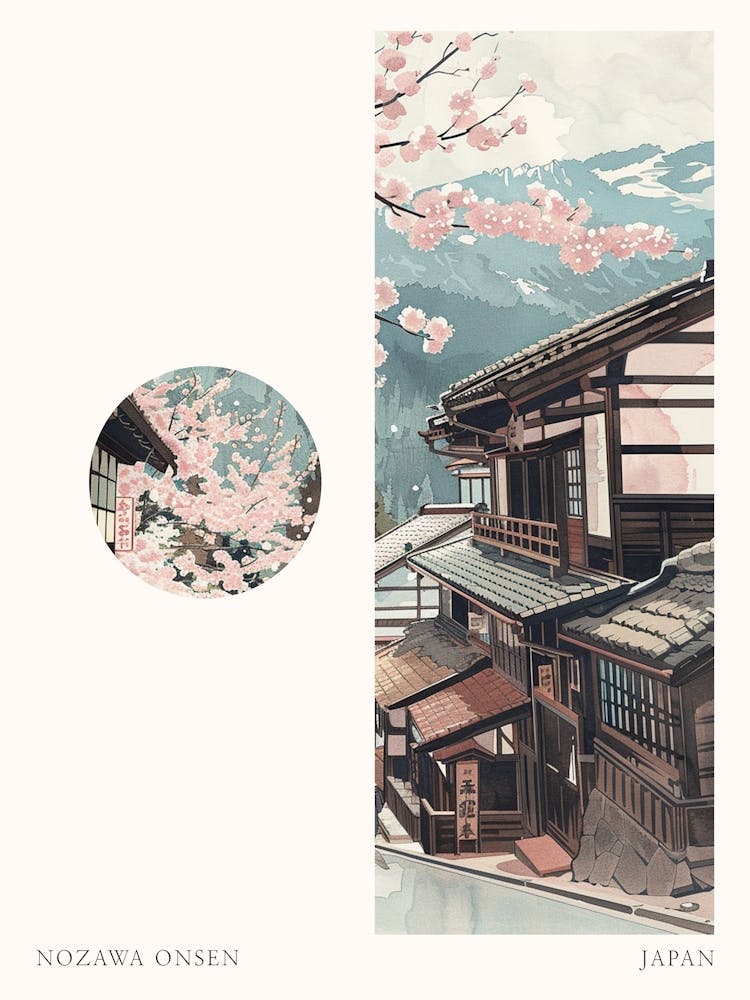 Nozawa Onsen Japan 3 Cut Out Travel Poster