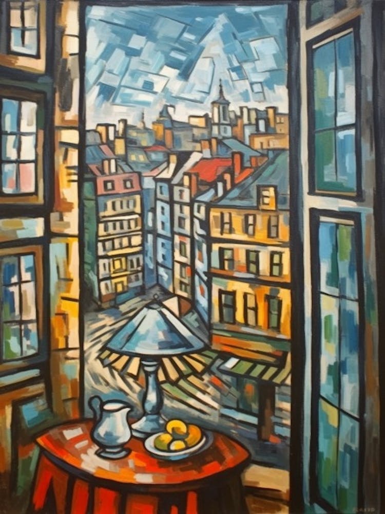 Window View London Of In The Style Of Cubism 3