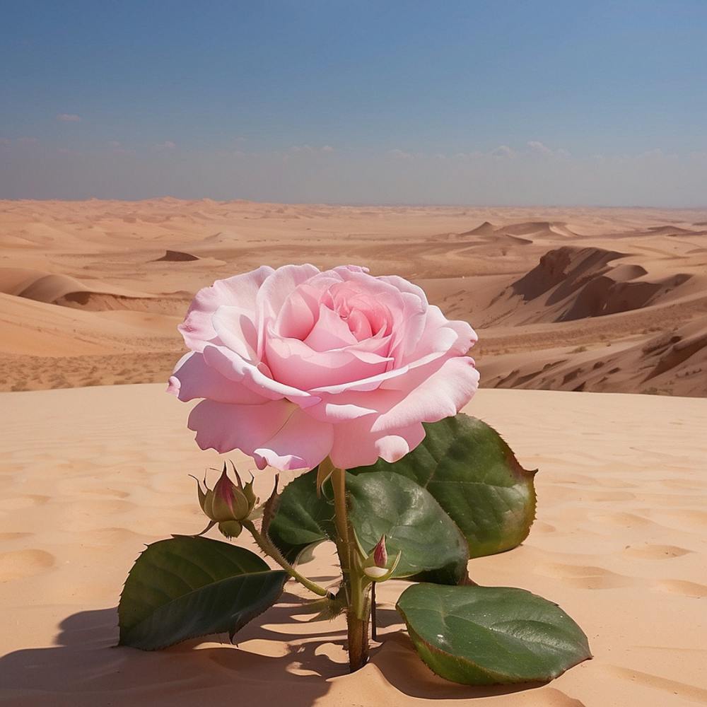 Pink Rose In The Desert