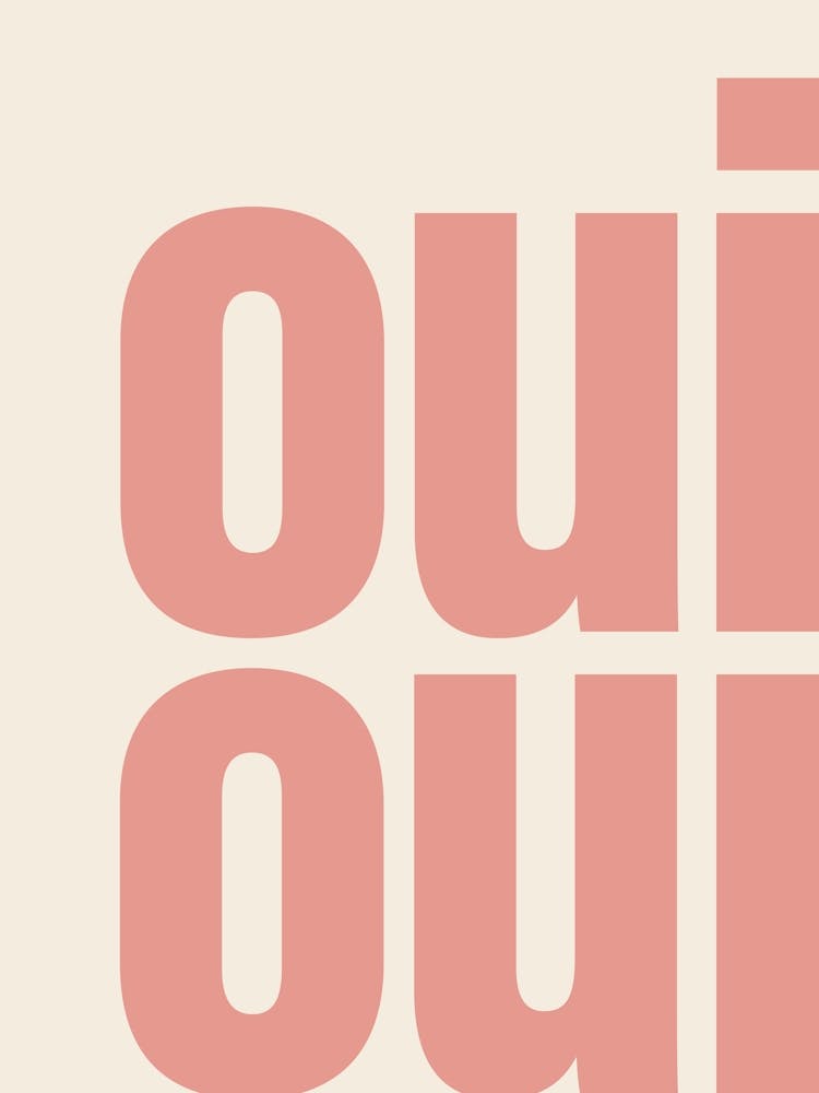 Oui Oui Typography - Pink
