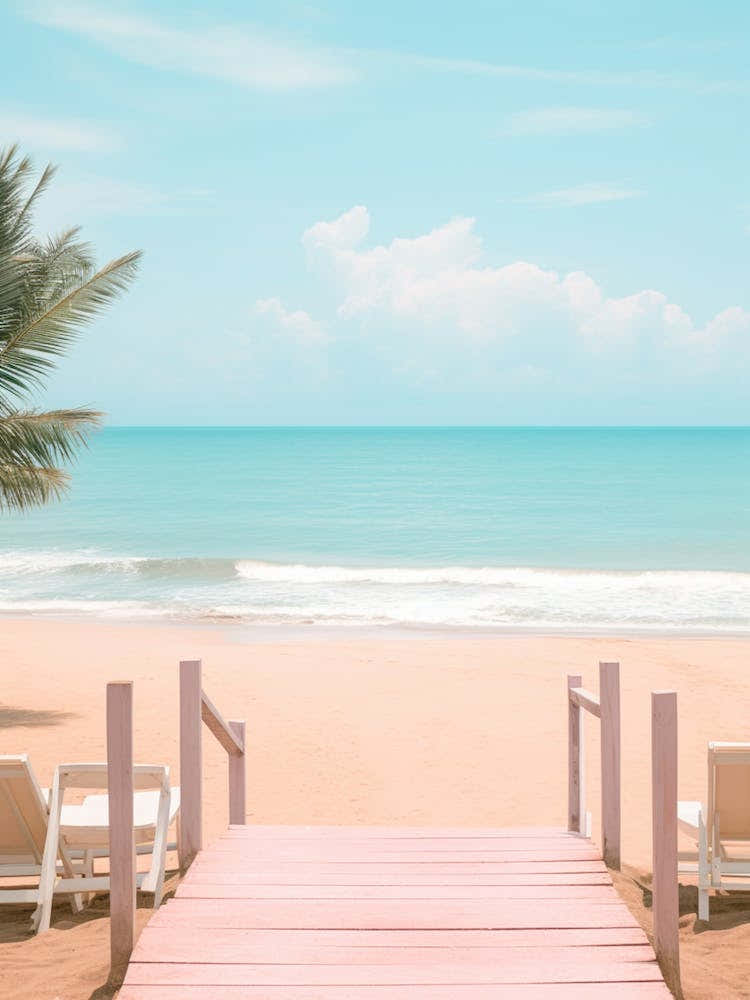 Long Beach Koh Lanta Thailand Turquoise And Pink Tones 3