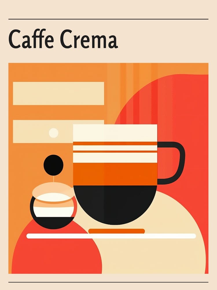 Caffe Crema Midcentury Modern Poster
