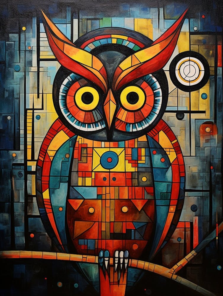 Owl Abstract Pop Art 7