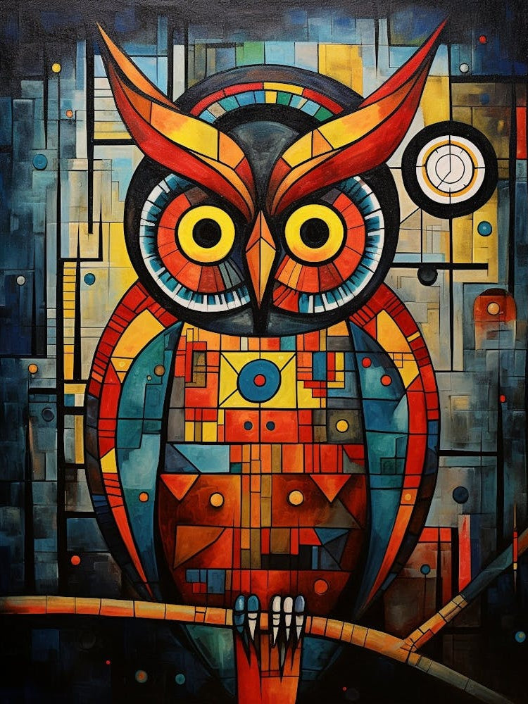 Owl Abstract Pop Art 7